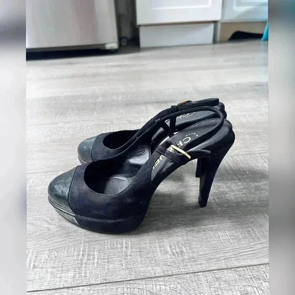 Chanel Captoe Slingback Suede Heels - Picture 2 of 8
